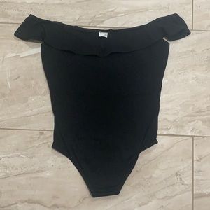 NEVER WORN Off the Shoulder Black Bodysuit